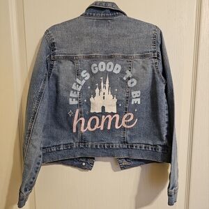 Old Navy Kids Jean Jacket - Blue with Pink and White Accents